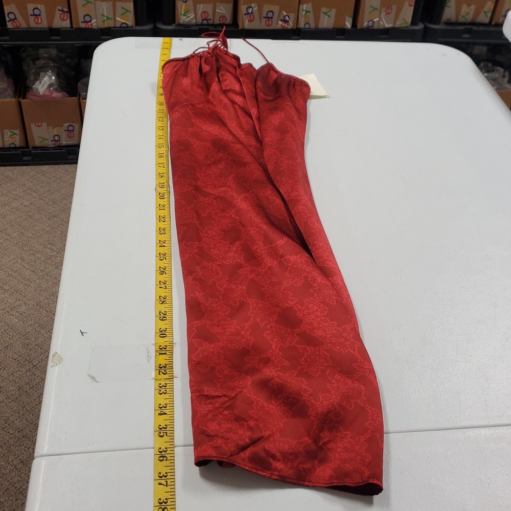 Vintage Banana Republic Womens‎ Y2K Silk Midi Dress Size 4 Red Floral Vampire - Picture 10 of 12
